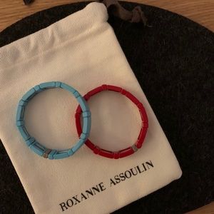 Roxanne Assoulin Bracelets - 2 solid blue & red